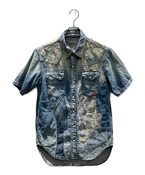 KAPITAL（キャピタル）KAPITAL (キャピタル) BOROデニムシャツ ブルー サイズ:Lの古着・服飾アイテム
