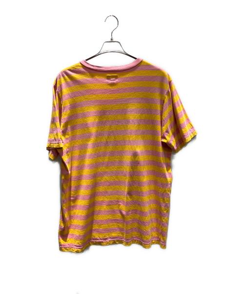 SUPREME（シュプリーム）SUPREME (シュプリーム) Bar Stripe Tee 18SS 半袖カットソー オレンジ×ピンク サイズ:Lの古着・服飾アイテム