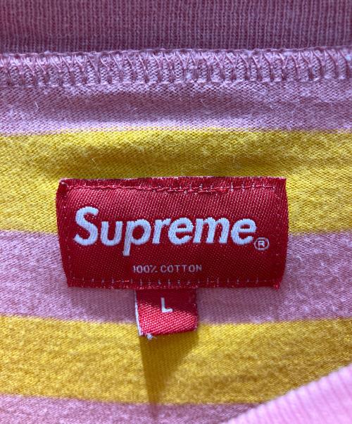 SUPREME（シュプリーム）SUPREME (シュプリーム) Bar Stripe Tee 18SS 半袖カットソー オレンジ×ピンク サイズ:Lの古着・服飾アイテム