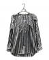 COMME des GARCONS HOMME PLUS（コムデギャルソンオムプリュス）の古着「ギザギザピエロカラーストライプシャツ 23SS AD2022 長袖シャツ」｜ブラック×ホワイト