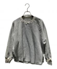 nest Robe（ネストローブ）の古着「デニム混ワッフルプルオーバー 長袖カットソー」｜グレー