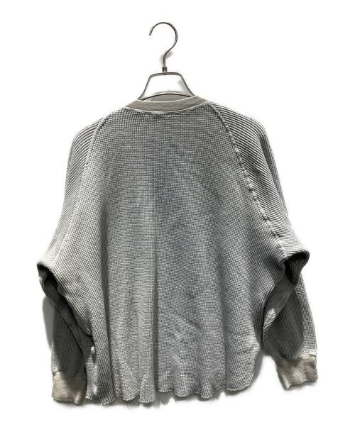 nest Robe（ネストローブ）nest Robe (ネストローブ) デニム混ワッフルプルオーバー 長袖カットソー グレー サイズ:1の古着・服飾アイテム