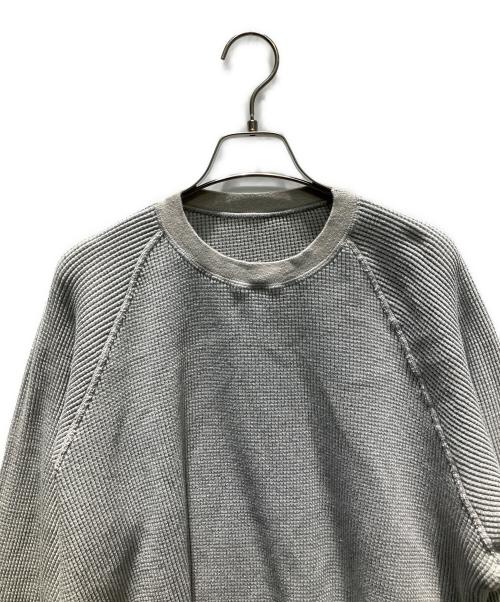 nest Robe（ネストローブ）nest Robe (ネストローブ) デニム混ワッフルプルオーバー 長袖カットソー グレー サイズ:1の古着・服飾アイテム