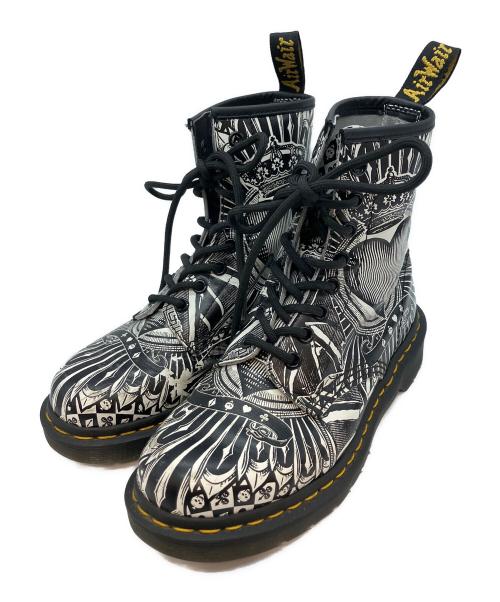 Dr.Martens（ドクターマーチン）Dr.Martens (ドクターマーチン) 1460 EGRET PLAYING CARD 8ホールブーツ ブラック×ホワイト サイズ:UK4の古着・服飾アイテム