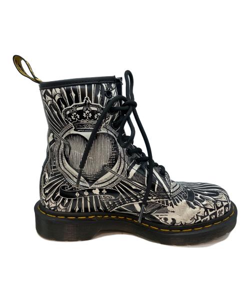 Dr.Martens（ドクターマーチン）Dr.Martens (ドクターマーチン) 1460 EGRET PLAYING CARD 8ホールブーツ ブラック×ホワイト サイズ:UK4の古着・服飾アイテム