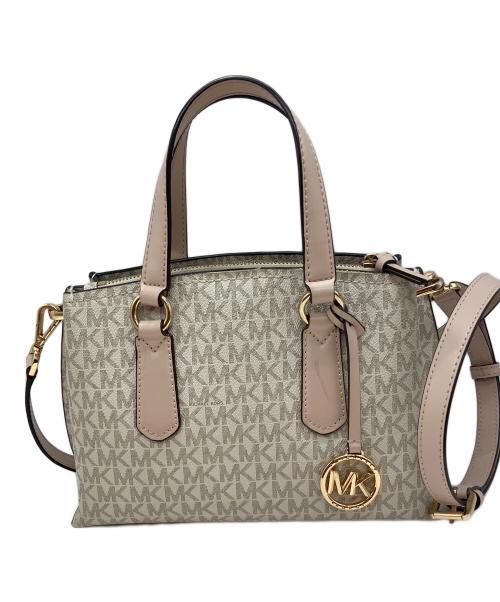 MICHAEL KORS（マイケルコース）MICHAEL KORS (マイケルコース) EMMA サッチェル 2WAYバッグ アイボリー×ピンクの古着・服飾アイテム