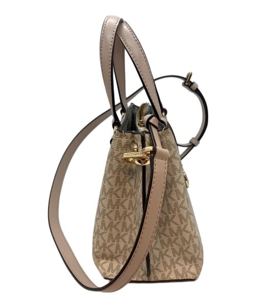 MICHAEL KORS（マイケルコース）MICHAEL KORS (マイケルコース) EMMA サッチェル 2WAYバッグ アイボリー×ピンクの古着・服飾アイテム