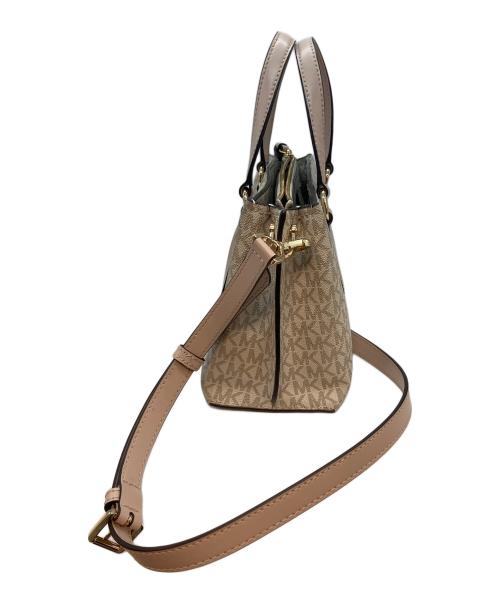 MICHAEL KORS（マイケルコース）MICHAEL KORS (マイケルコース) EMMA サッチェル 2WAYバッグ アイボリー×ピンクの古着・服飾アイテム