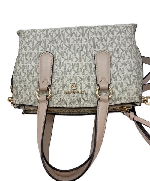 MICHAEL KORS（マイケルコース）MICHAEL KORS (マイケルコース) EMMA サッチェル 2WAYバッグ アイボリー×ピンクの古着・服飾アイテム