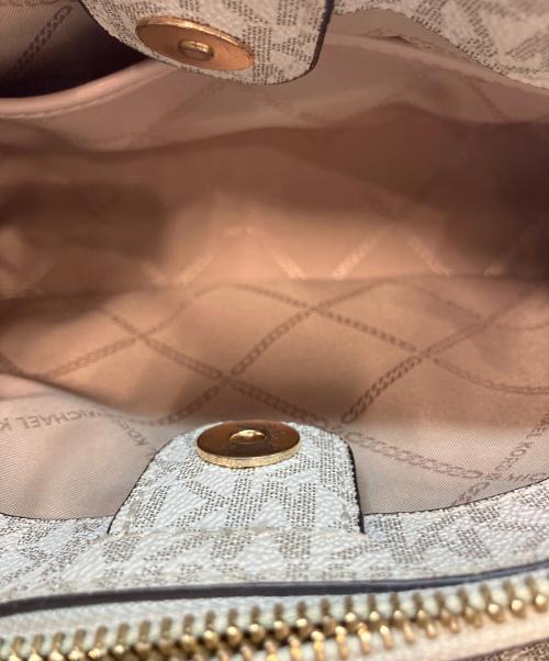 MICHAEL KORS（マイケルコース）MICHAEL KORS (マイケルコース) EMMA サッチェル 2WAYバッグ アイボリー×ピンクの古着・服飾アイテム