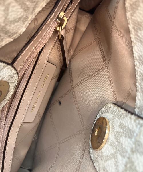 MICHAEL KORS（マイケルコース）MICHAEL KORS (マイケルコース) EMMA サッチェル 2WAYバッグ アイボリー×ピンクの古着・服飾アイテム