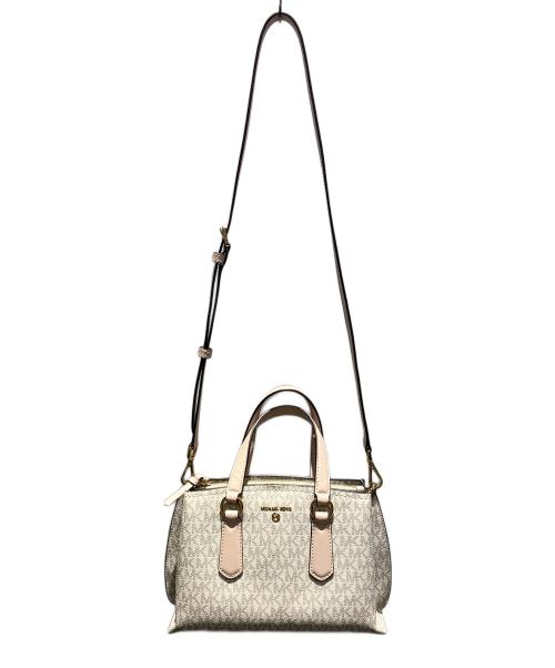 MICHAEL KORS（マイケルコース）MICHAEL KORS (マイケルコース) EMMA サッチェル 2WAYバッグ アイボリー×ピンクの古着・服飾アイテム