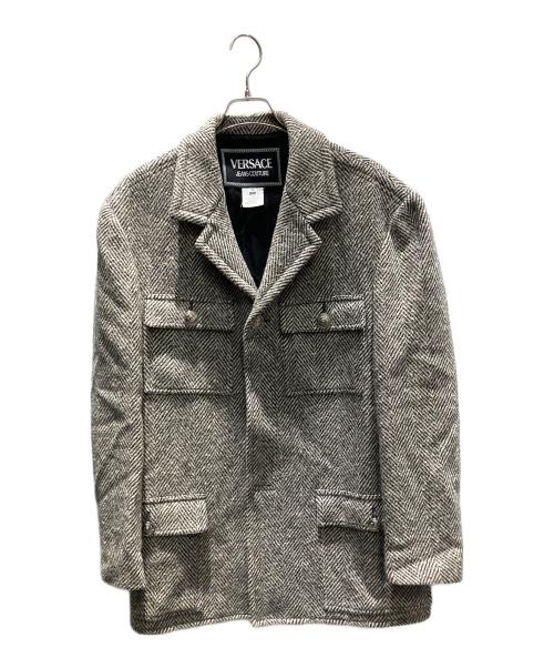 VERSACE JEANS COUTURE（ヴェルサーチ ジーンズクチュール）VERSACE JEANS COUTURE (ヴェルサーチ ジーンズクチュール) ウールジャケット グレー サイズ:Mの古着・服飾アイテム