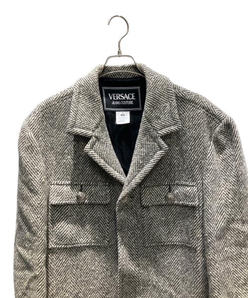 VERSACE JEANS COUTURE（ヴェルサーチ ジーンズクチュール）VERSACE JEANS COUTURE (ヴェルサーチ ジーンズクチュール) ウールジャケット グレー サイズ:Mの古着・服飾アイテム