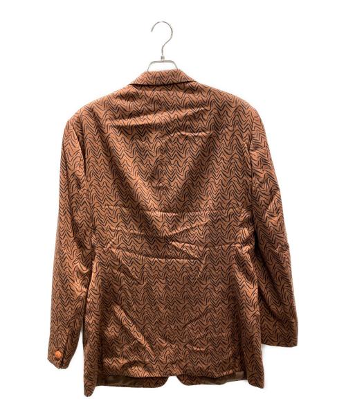 GIANNI VERSACE（ジャンニ・ヴェルサーチ）GIANNI VERSACE (ジャンニ・ヴェルサーチ) テーラードジャケット ブラウン×ブラック サイズ:50の古着・服飾アイテム