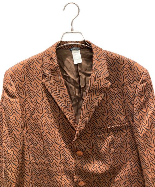 GIANNI VERSACE（ジャンニ・ヴェルサーチ）GIANNI VERSACE (ジャンニ・ヴェルサーチ) テーラードジャケット ブラウン×ブラック サイズ:50の古着・服飾アイテム