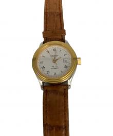 TISSOT（ティソ）の古着「自動巻き レザーベルト リストウォッチ」｜ホワイト