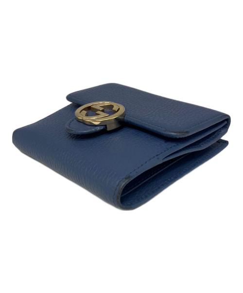 GUCCI（グッチ）GUCCI (グッチ) 2184 2つ折り財布 ブルーの古着・服飾アイテム