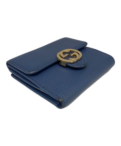 GUCCI（グッチ）GUCCI (グッチ) 2184 2つ折り財布 ブルーの古着・服飾アイテム