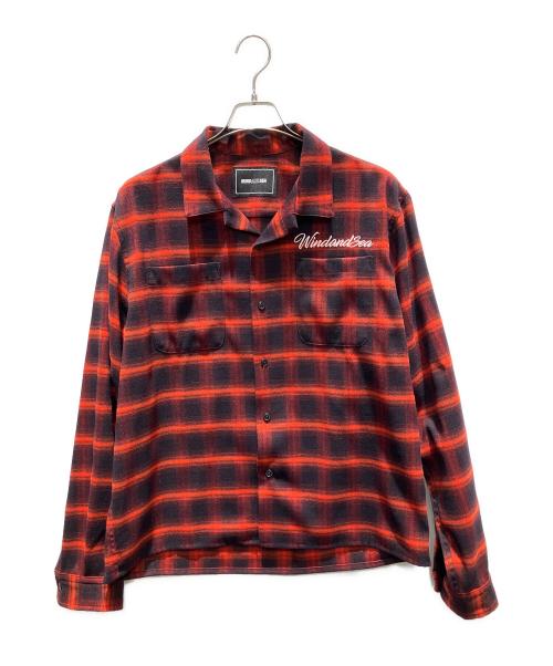 WIND AND SEA（ウィンダンシー）WIND AND SEA (ウィンダンシー) チェック 長袖シャツ レッド×ブラック サイズ:Lの古着・服飾アイテム