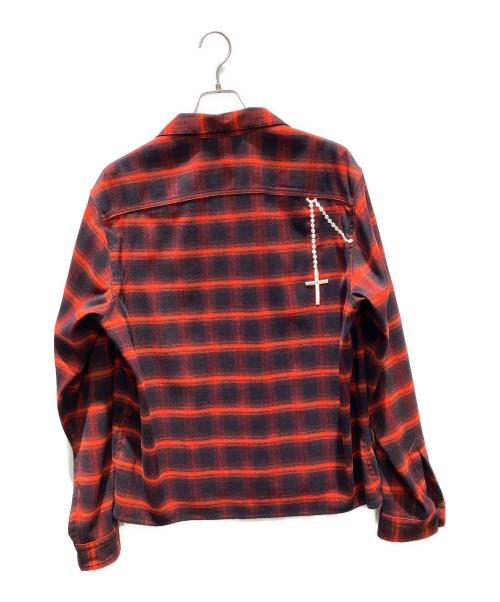 WIND AND SEA（ウィンダンシー）WIND AND SEA (ウィンダンシー) チェック 長袖シャツ レッド×ブラック サイズ:Lの古着・服飾アイテム