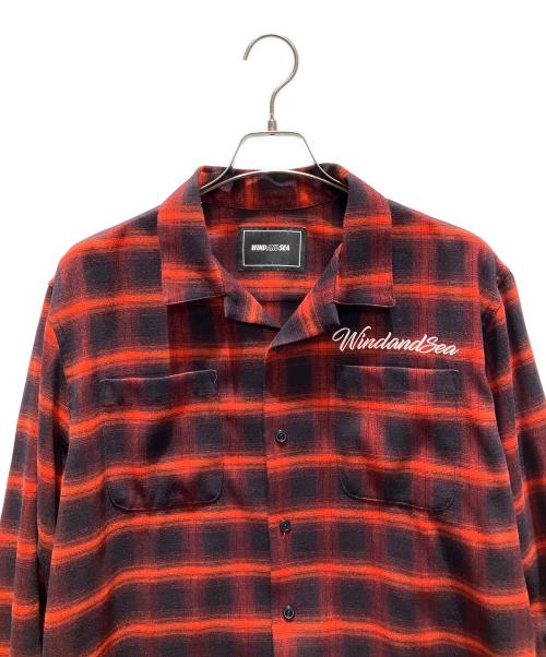 WIND AND SEA（ウィンダンシー）WIND AND SEA (ウィンダンシー) チェック 長袖シャツ レッド×ブラック サイズ:Lの古着・服飾アイテム