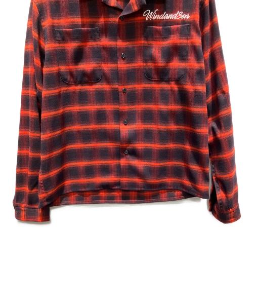 WIND AND SEA（ウィンダンシー）WIND AND SEA (ウィンダンシー) チェック 長袖シャツ レッド×ブラック サイズ:Lの古着・服飾アイテム