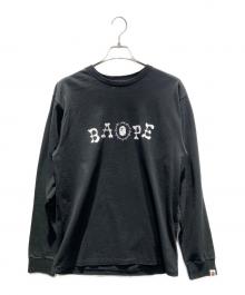 BAPE BY A BATHING APE（ベイプバイアベイシングエイプ）の古着「長袖カットソー」｜ブラック