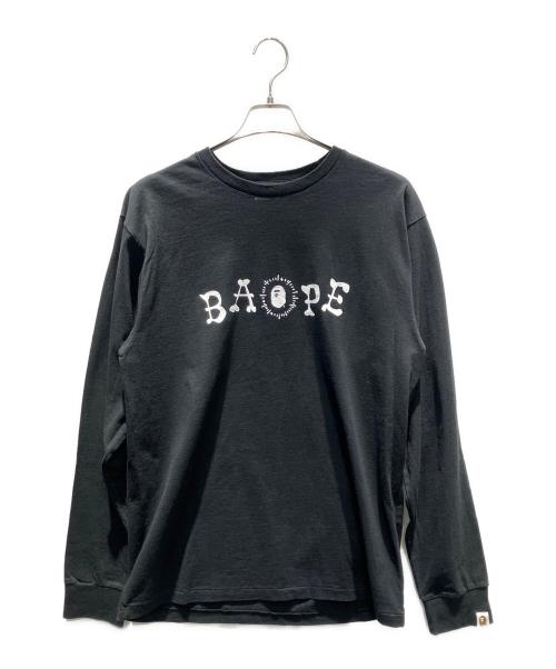 BAPE BY A BATHING APE（ベイプバイアベイシングエイプ）BAPE BY A BATHING APE (ベイプバイアベイシングエイプ) 長袖カットソー ブラック サイズ:XLの古着・服飾アイテム