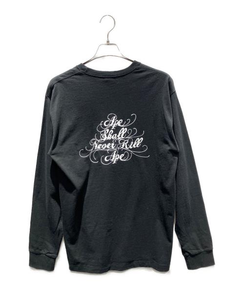 BAPE BY A BATHING APE（ベイプバイアベイシングエイプ）BAPE BY A BATHING APE (ベイプバイアベイシングエイプ) 長袖カットソー ブラック サイズ:XLの古着・服飾アイテム