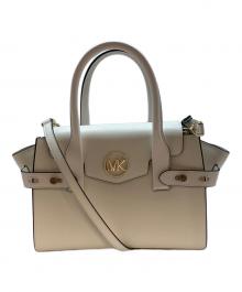 MICHAEL KORS（マイケルコース）の古着「CARMEN MD FLAP SATCHEL カルメンミディアムフラップサッチェル 2WAYバッグ」｜ホワイト