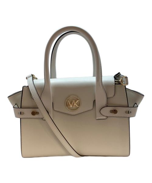 MICHAEL KORS（マイケルコース）MICHAEL KORS (マイケルコース) CARMEN MD FLAP SATCHEL カルメンミディアムフラップサッチェル 2WAYバッグ ホワイトの古着・服飾アイテム