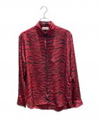 Saint Laurent Parisサンローランパリ）の古着「ゼブラ柄 長袖シャツ」｜レッド×ブラック