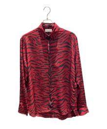 Saint Laurent Paris（サンローランパリ）の古着「ゼブラ柄 長袖シャツ」｜レッド×ブラック