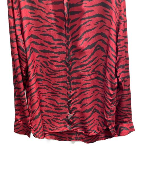 Saint Laurent Paris（サンローランパリ）Saint Laurent Paris (サンローランパリ) ゼブラ柄 長袖シャツ レッド×ブラック サイズ:39の古着・服飾アイテム