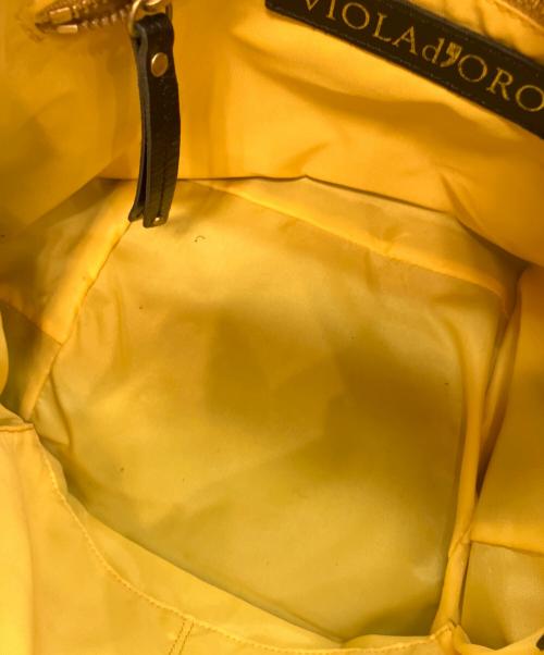 VIOLAd'ORO（ヴィオラドーロ）VIOLAd'ORO (ヴィオラドーロ) 舟形トートバッグ ネイビー×ゴールドの古着・服飾アイテム