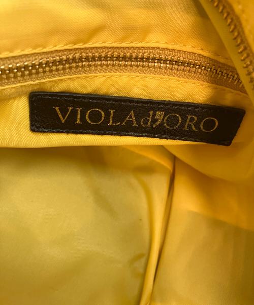 VIOLAd'ORO（ヴィオラドーロ）VIOLAd'ORO (ヴィオラドーロ) 舟形トートバッグ ネイビー×ゴールドの古着・服飾アイテム