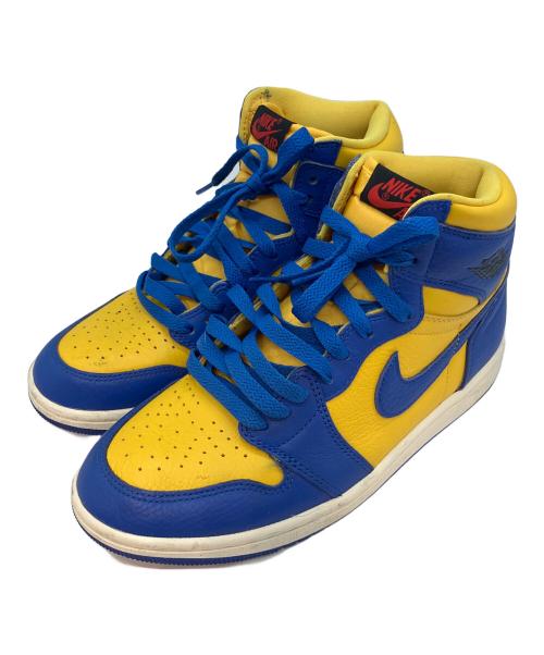 NIKE（ナイキ）NIKE (ナイキ) WMNS AIR JORDAN 1 RETRO ハイカットスニーカー ブルー×イエロー サイズ:25cmの古着・服飾アイテム