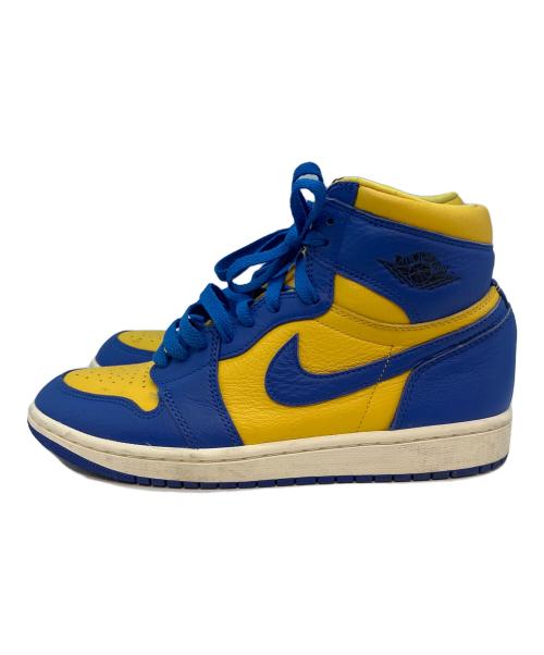 NIKE（ナイキ）NIKE (ナイキ) WMNS AIR JORDAN 1 RETRO ハイカットスニーカー ブルー×イエロー サイズ:25cmの古着・服飾アイテム