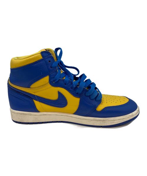 NIKE（ナイキ）NIKE (ナイキ) WMNS AIR JORDAN 1 RETRO ハイカットスニーカー ブルー×イエロー サイズ:25cmの古着・服飾アイテム