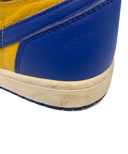 NIKE（ナイキ）NIKE (ナイキ) WMNS AIR JORDAN 1 RETRO ハイカットスニーカー ブルー×イエロー サイズ:25cmの古着・服飾アイテム