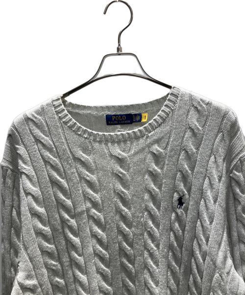 POLO RALPH LAUREN（ポロ・ラルフローレン）POLO RALPH LAUREN (ポロ・ラルフローレン) 薄手ニット グレー サイズ:XLの古着・服飾アイテム