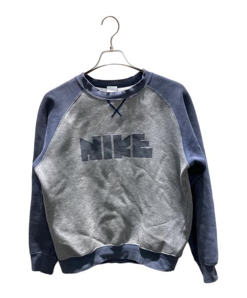 NIKE（ナイキ）NIKE (ナイキ) 00s ゴツナイキ ラグラン プリントスウェット ネイビー×グレー サイズ:Mの古着・服飾アイテム