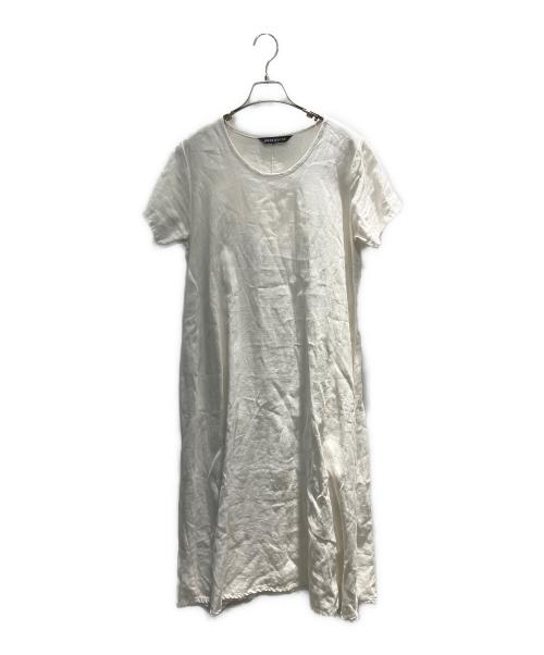 mizuiro-ind（ミズイロインド）mizuiro-ind (ミズイロインド) リネン 半袖ワンピース ホワイト サイズ:Freeの古着・服飾アイテム