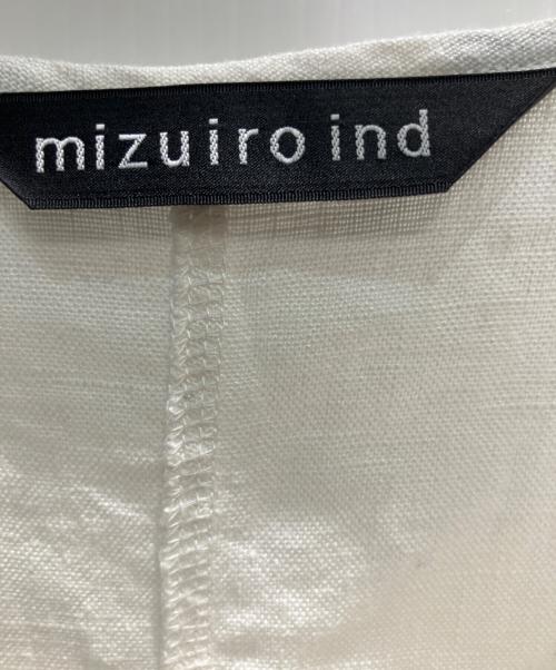 mizuiro-ind（ミズイロインド）mizuiro-ind (ミズイロインド) リネン 半袖ワンピース ホワイト サイズ:Freeの古着・服飾アイテム