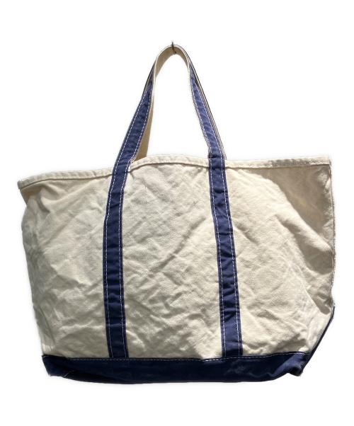 L.L.Bean（エルエルビーン）L.L.Bean (エルエルビーン) REMI RELIEF (レミレリーフ) ボート・アンド・トート USA製 トートバッグ ブルー×アイボリーの古着・服飾アイテム