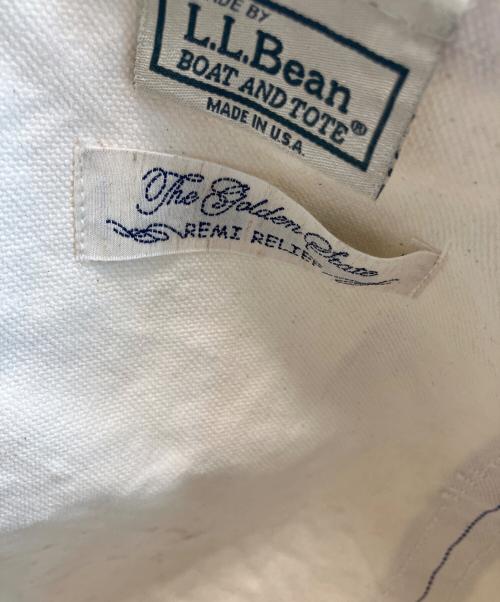 L.L.Bean（エルエルビーン）L.L.Bean (エルエルビーン) REMI RELIEF (レミレリーフ) ボート・アンド・トート USA製 トートバッグ ブルー×アイボリーの古着・服飾アイテム