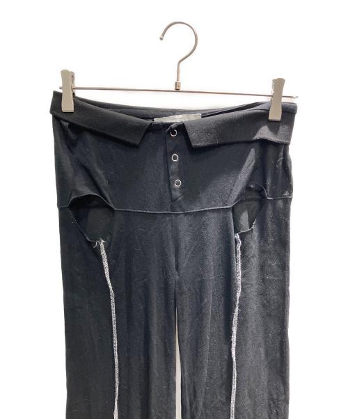 THERED THREAD（ザ・レッド・スレッド）THERED THREAD (ザ・レッド・スレッド) cutout slit pants パンツ ブラック サイズ:Freeの古着・服飾アイテム