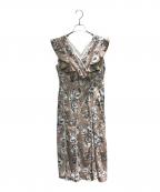 HER LIP TOハーリップトゥ）の古着「English Rose Garden Dress ノースリーブ・キャミソールワンピース」｜ブラウン