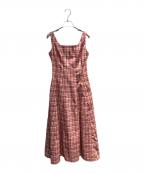 HER LIP TOハーリップトゥ）の古着「Paddington Long Dress ノースリーブ・キャミソールワンピース」｜レッド